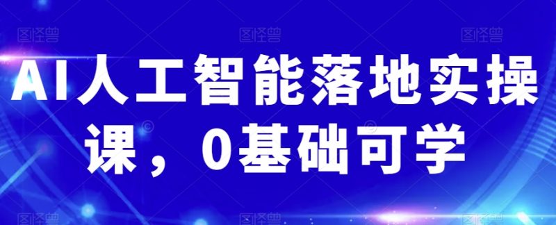 AI人工智能落地实操课,0基础可学_微雨项目网