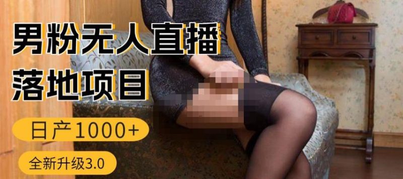 男粉无人直播3.0私域变现日产1000+，零基础小白上手简单，适合个人或者工作室_微雨项目网
