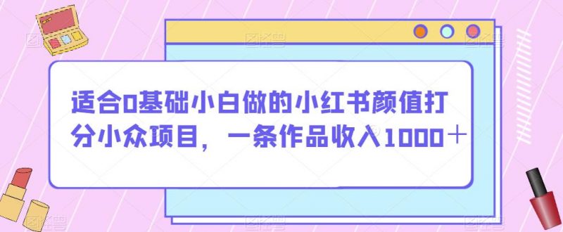 适合0基础小白做的小红书颜值打分小众项目，一条作品收入1000＋【揭秘】_微雨项目网