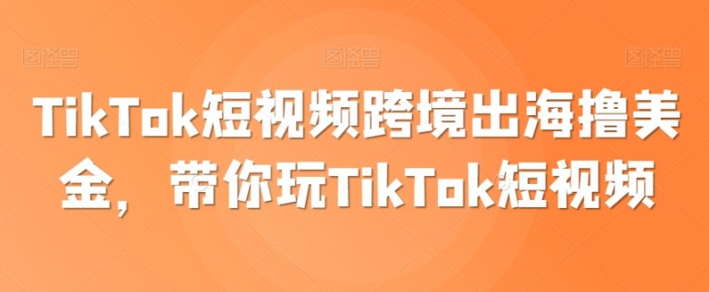 TikTok短视频跨境出海撸美金,带你玩TikTok短视频_微雨项目网