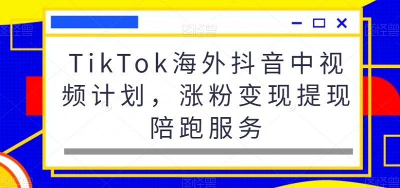 TikTok海外抖音中视频计划，涨粉变现提现陪跑服务_微雨项目网