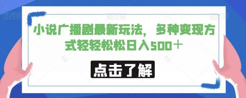 小说广播剧最新玩法，多种变现方式轻轻松松日入500＋【揭秘】_微雨项目网