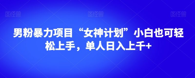 男粉暴力项目“女神计划”小白也可轻松上手,单人日入上千+【揭秘】_微雨项目网