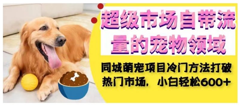 超级市场自带流量的宠物领域,同城萌宠项目冷门方法打破热门市场,小白轻松600+_微雨项目网