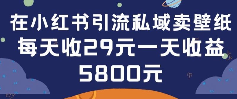 在小红书引流私域卖壁纸每张29元单日最高卖出200张(0-1搭建教程)【揭秘】_微雨项目网
