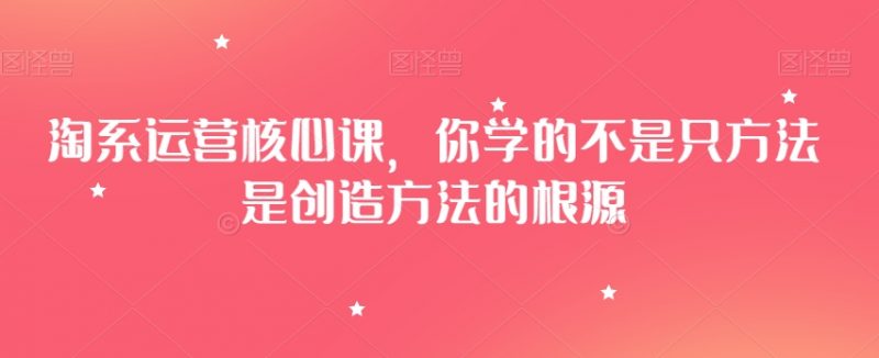 淘系运营核心课,你学的不是只方法是创造方法的根源_微雨项目网