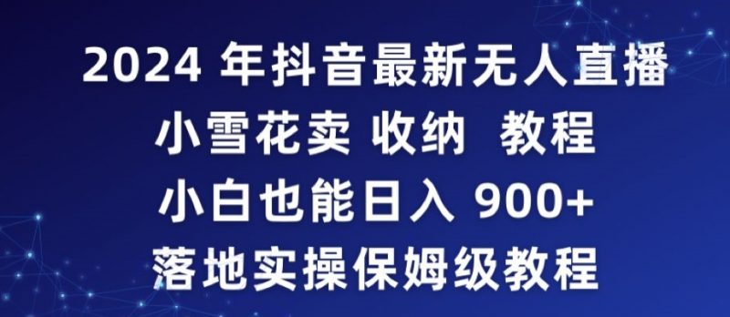 2024年抖音最新无人直播小雪花卖收纳教程,小白也能日入900+落地实操保姆级教程【揭秘】_微雨项目网