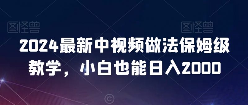 2024最新中视频做法保姆级教学,小白也能日入2000【揭秘】_微雨项目网