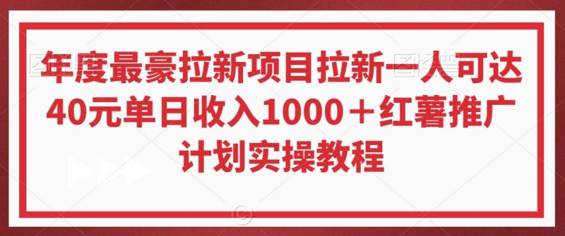 年度最豪拉新项目拉新一人可达40元单日收入1000＋红薯推广计划实操教程【揭秘】_微雨项目网