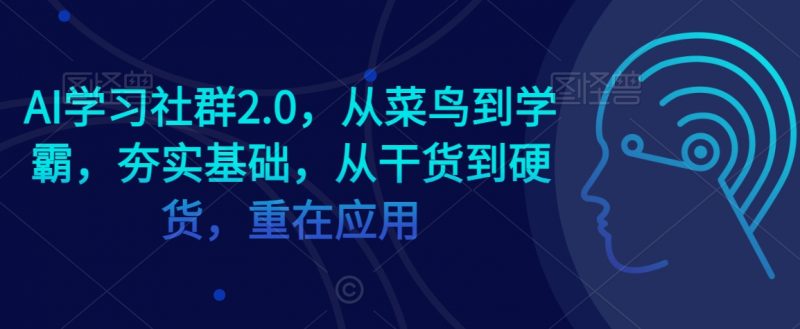 AI学习社群2.0,从菜鸟到学霸,夯实基础,从干货到硬货,重在应用_微雨项目网