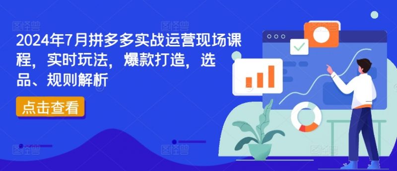 2024年7月拼多多实战运营现场课程，实时玩法，爆款打造，选品、规则解析_微雨项目网