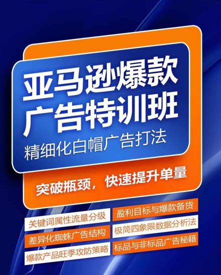 亚马逊爆款广告特训班，快速掌握亚马逊关键词库搭建方法，有效优化广告数据并提升旺季销量_微雨项目网