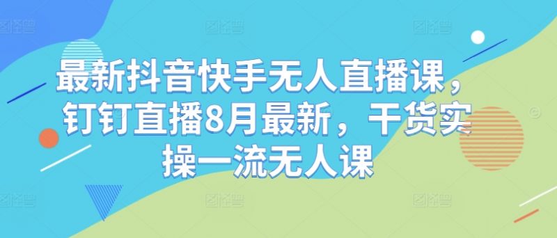 最新抖音快手无人直播课，钉钉直播8月最新，干货实操一流无人课_微雨项目网