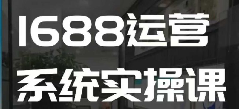 1688高阶运营系统实操课，快速掌握1688店铺运营的核心玩法_微雨项目网