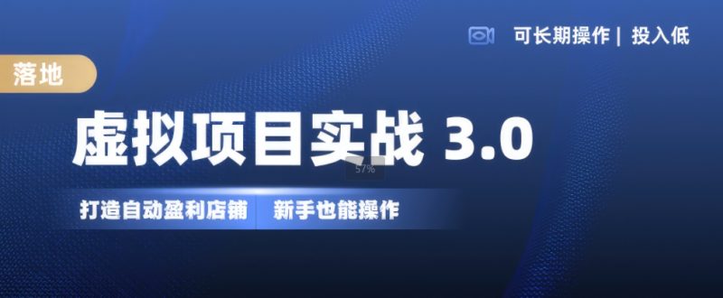 虚拟项目实战3.0，打造自动盈利店铺，可长期操作投入低，新手也能操作_微雨项目网