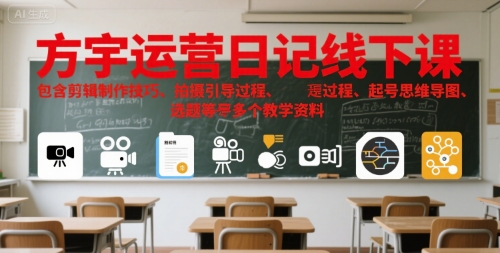 方宇运营日记线下课,包含剪辑制作技巧、拍摄引导过程、起号思维导图、选题等多个教学资料_微雨项目网