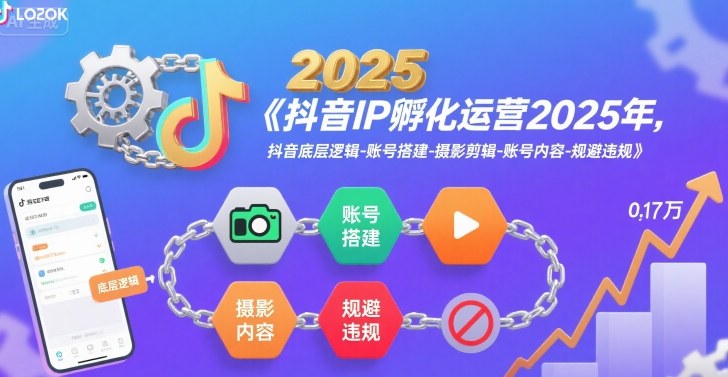 抖音IP孵化运营2025年,抖音底层逻辑-账号搭建-摄影剪辑-账号内容-规避违规_微雨项目网
