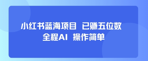小红书蓝海项目，全程AI，操作简单，已挣五位数_微雨项目网