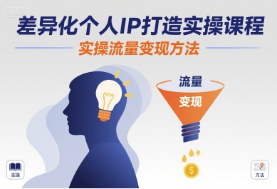 差异化个人IP打造实操课程,实操流量变现方法_微雨项目网