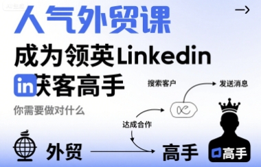 人气外贸课-成为领英Linkedin获客高手,你需要做对什么_微雨项目网