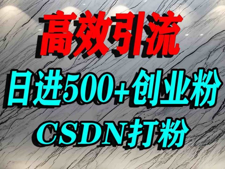 怎么打创业粉?CSDN又一个你不知道的打粉引流神秘平台,单人日引500+精准流量_微雨项目网