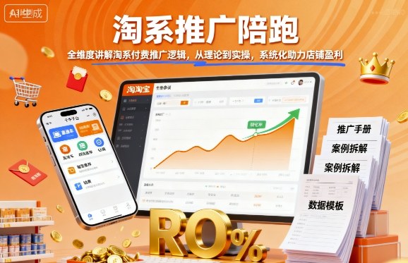 淘系推广陪跑，全维度讲解淘系付费推广逻辑，从理论到实操，系统化助力店铺盈利_微雨项目网