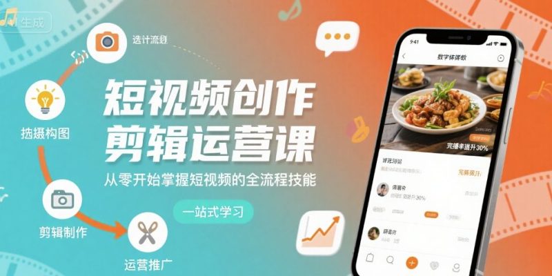短视频创作剪辑运营课,从零开始掌握短视频的全流程技能_微雨项目网