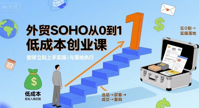 外贸SOHO从0到1低成本创业课,能够立刻上手实操与落地执行_微雨项目网
