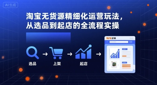 淘宝无货源精细化运营玩法，从选品到起店的全流程实操_微雨项目网