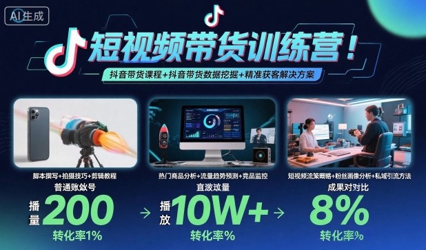 短视频带货训练营，抖音带货课程+抖音带货数据挖掘+精准获客解决方案_微雨项目网