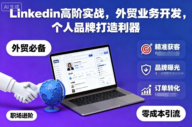 Linkedin高阶实战,外贸业务开发,个人品牌打造利器_微雨项目网