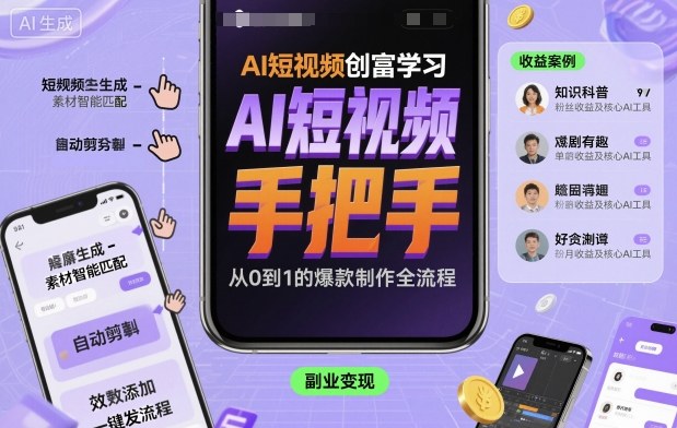 AI短视频创富学习,手把手教会你制作AI短视频_微雨项目网