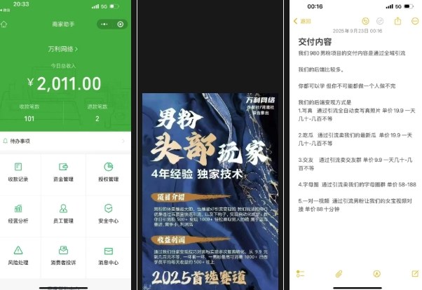 外面收费980全新男粉变现项目,竞争小,利润高,多种方式变现,独家技术_微雨项目网