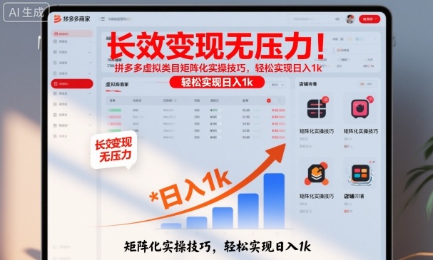 长效变现无压力！拼多多虚拟类目矩阵化实操技巧，轻松实现日入1k【揭秘】_微雨项目网