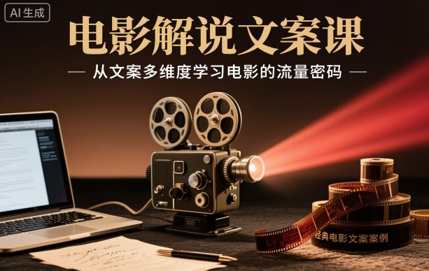 电影解说文案课,从文案多维度学习电影的流量密码_微雨项目网