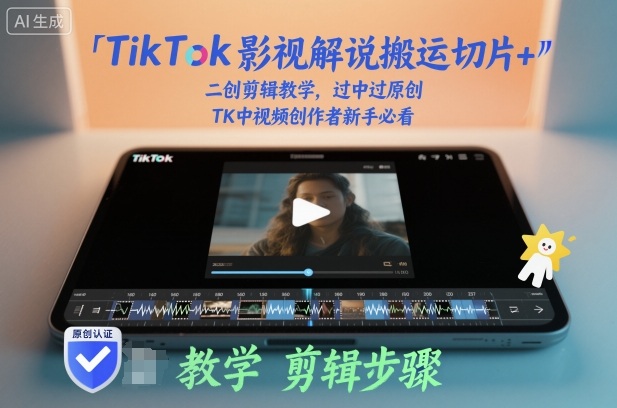 TikTok影视解说搬运切片+二创剪辑教学，过中过原创，TK中视频创作者新手必看_微雨项目网