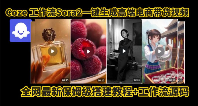 coze智能体sora2一键生成电商带货高端视频工作流保姆级拆解教程，无需剪辑，无需拍摄_微雨项目网