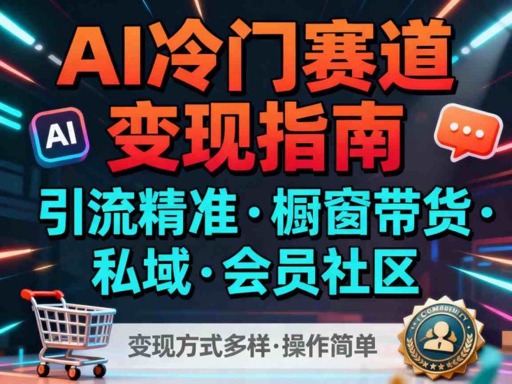 AI冷门赛道，引流精准，橱窗带货+私域+会员社区，变现方式多样，操作简单_微雨项目网